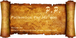 Palkovics Perjámos névjegykártya